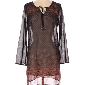 🆕 Bebop Sheer Thanksgiving Fall vibes Paisley Boho Fairy Grunge blouse_Small